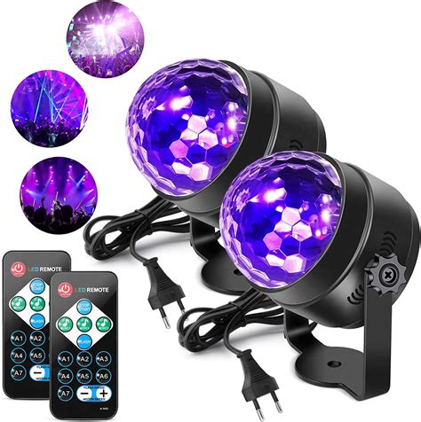 UV Schwarzlicht Discokugel LUNSY 6W LED Bühnenbeleuchtung Musik