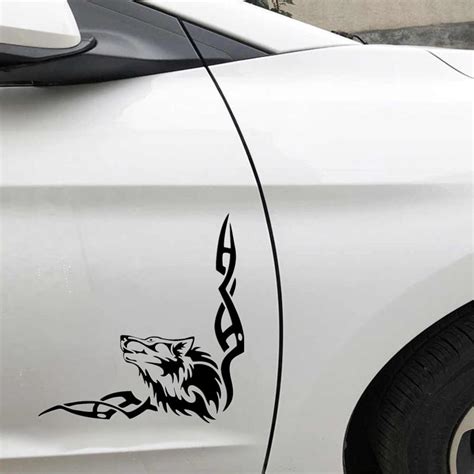 Kaufe Pcs Heulender Wolf Aufkleber Auf Dem Auto Vinyl Decal