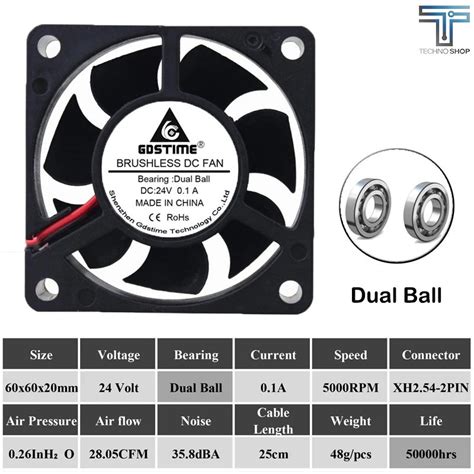 Gdstime V Dual Ball Bearing Rpm Axial Fan D Printer