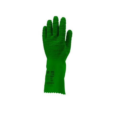 Gant latex jardin Eurotechnique crêpé vert