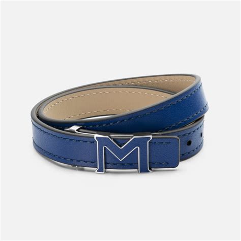 Montblanc M Pulsera Azul Con Logotipo Pulseras De Lujo Montblanc Ar