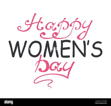 International Womens Day Text 8 March For Celebration Greeting Card Design Happy Womens Day