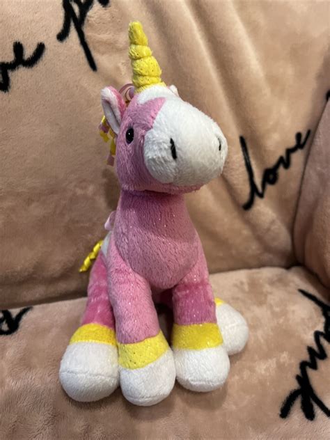 Webkinz Ganz Swirly Curl Unicorn 85 Plush Stuffed Animal Toy Hm727 No