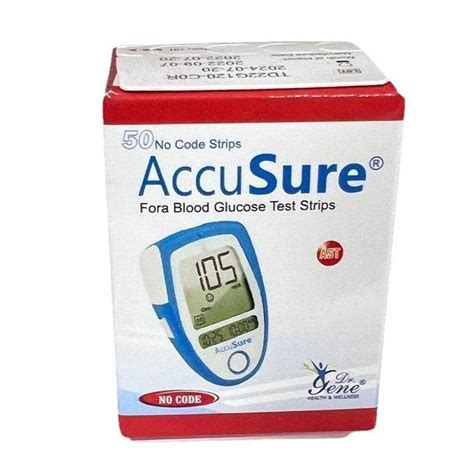 Plastic Accusure Glucose Test Strips 20 MIU ML 50 At Best Price In Kanpur