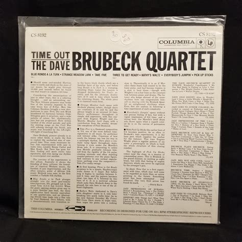 The Dave Brubeck Quartet Time Out Lp Sealed Mint G Classic