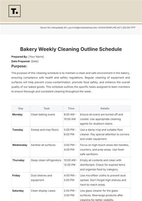 Free Weekly Cleaning Schedule Templates Editable And Printable