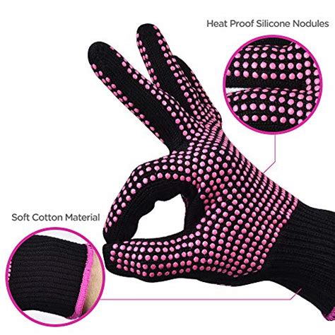 Sopito Heat Resistant Gloves With Silicone Bumps 2pcs Professional Heat Proof Glove Mitts For