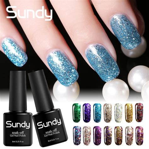 Sundy Ml Diamante Uv Llev Esmaltes Gel De U As Glitter Esmaltes De