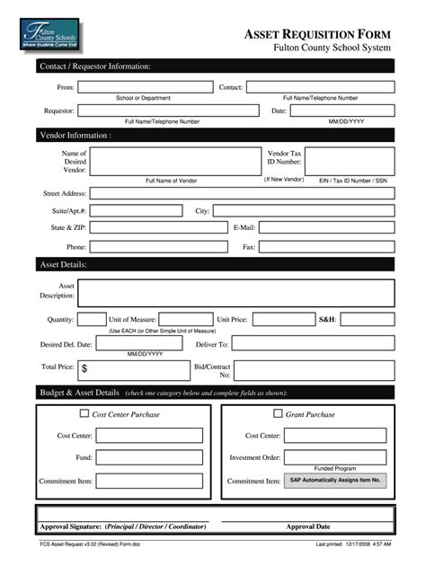 Fixed Asset Requisition Form Fill Out And Sign Online Dochub