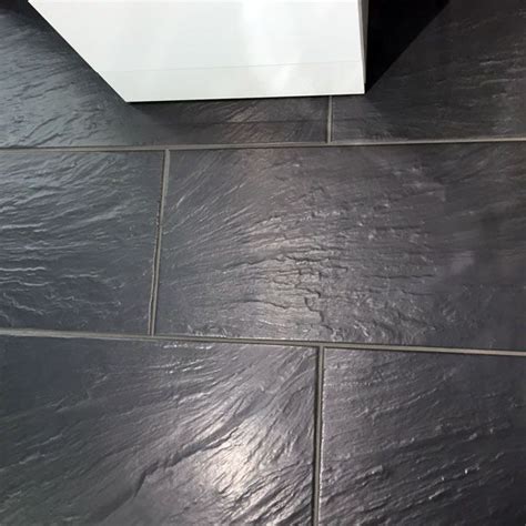 30x60cm Pizarra Black Slate Effect Tile Tile Floor Black Slate Floor