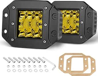 Amazon Amber Flush Mount LED Light Pods Niking Auto 2Pcs 80W 5