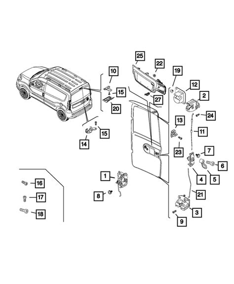 2015 2022 Ram ProMaster City Rear Door Latch 68322625AA Mopar EStore