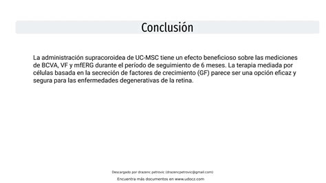 Aplicacion De Celula MADRE RETINITIS PIGMENTOISA Pdf