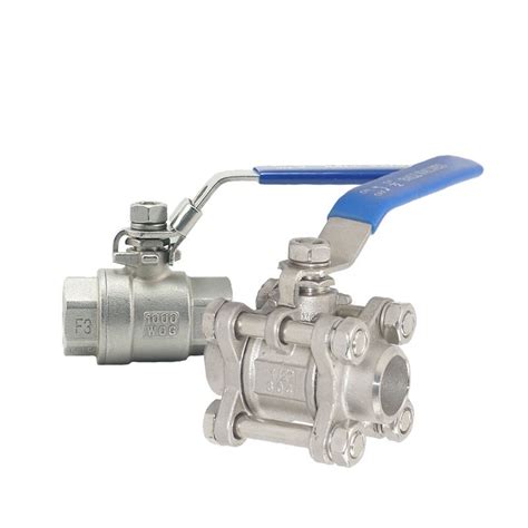 Sanitary Stainless Steel 304 316l Manual Three Piece Welded Flange Wafer Butterfly Valve China