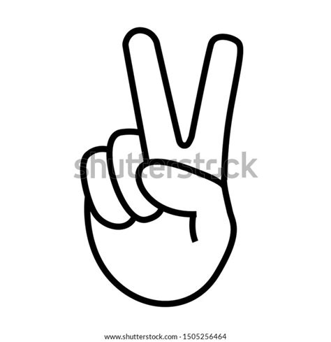 Hand Peace Vector Icon Hand Symbol Stock Vector Royalty Free 1505256464