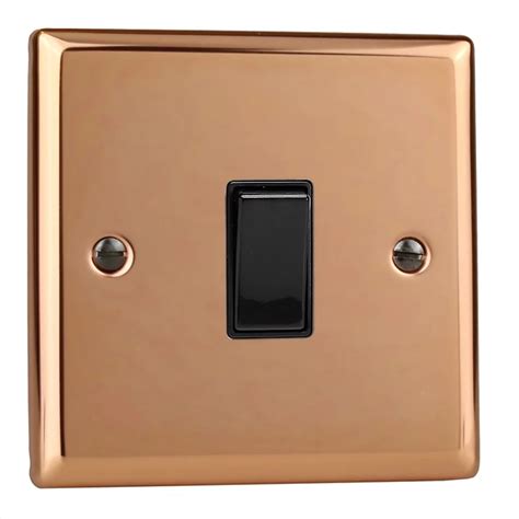 Varilight 1 Gang 20a Double Pole Rocker Switch Polished Copper Diy At Bandq