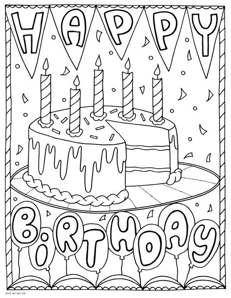 Free Printable Happy Birthday Coloring Page