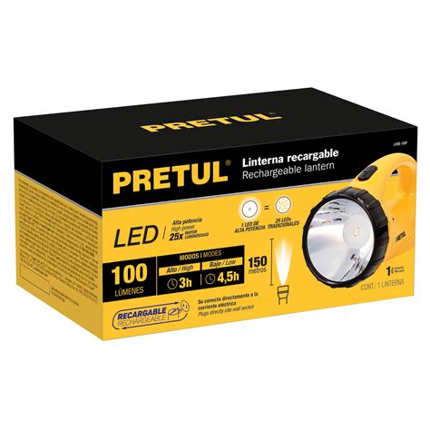 Ficha Tecnica Linterna recargable de Led 100 lúmenes Pretul