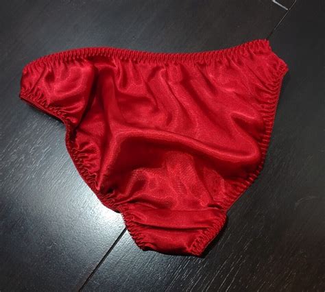 Satin Red Bikini Panties Rare Shiny Shimmery Delicate Gem