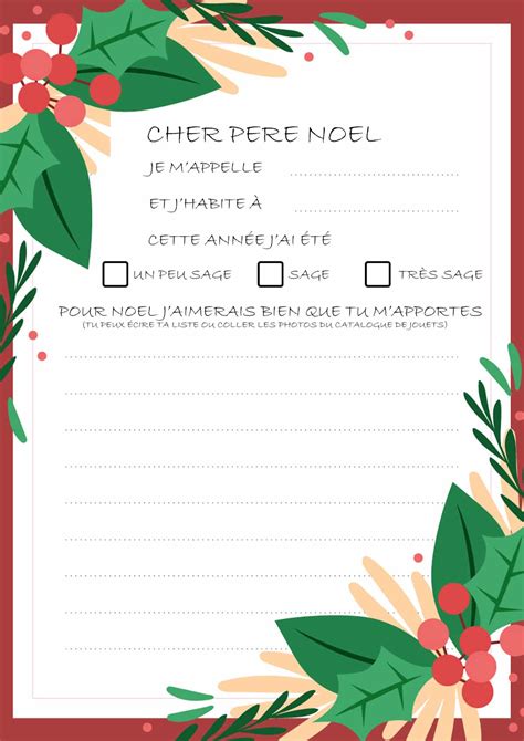 Modèle De Liste De Noël Pour Enfants