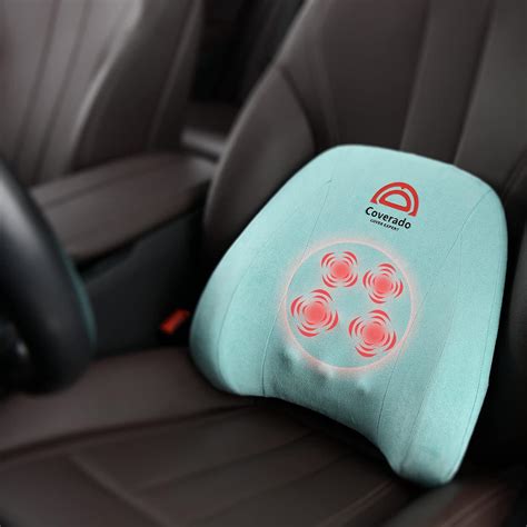 Coverado Lumbar Support Pillow For Car Seat Driver Deep Tissue Vibrating Massager