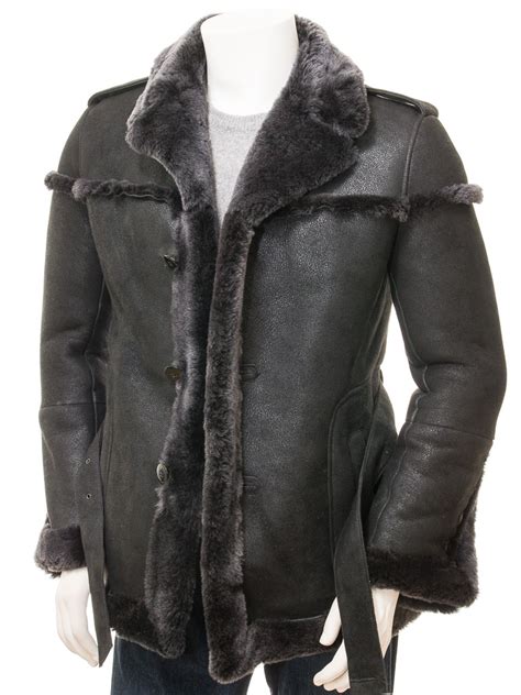 Men S Black Shearling Coat Exbourne MEN Caine