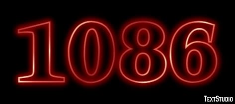1086 Text Effect and Logo Design Number