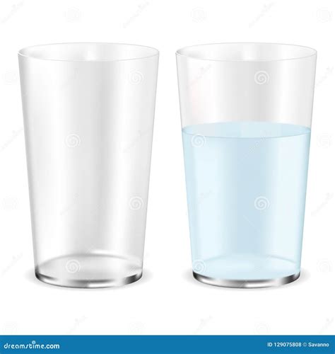 Glass Of Water Empty And Full Stock Vector Illustration Of Vector Glass 129075808