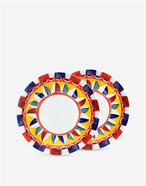 Set 2 Porcelain Soup Plates In Multicolor Dolceandgabbana®