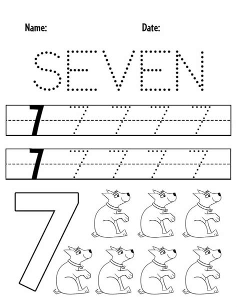 Free Printable Number 7 Seven Worksheets For Kids Pdfs Brighterly