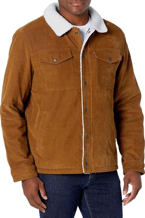 Levis Mens Corduroy Sherpa Lined Trucker Jacket Standard And Big