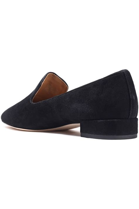 Tory Burch Embroidered Suede Loafers The Outnet