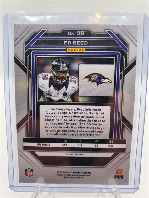 2022 Panini Prizm Silver Prizm 28 Ed Reed Baltimore Ravens Ebay