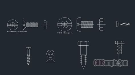 Screw Cad Blocks