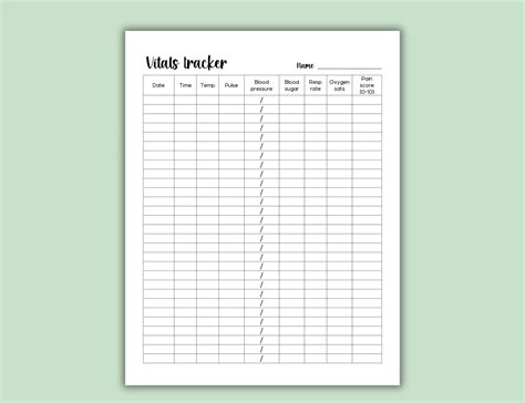 Vital Signs Printable Vital Signs Sheet Vital Signs Template Vitals