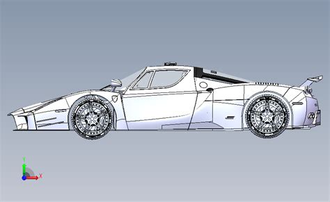 跑车模型 法拉利恩佐 Solidworks 2013 模型图纸下载 懒石网