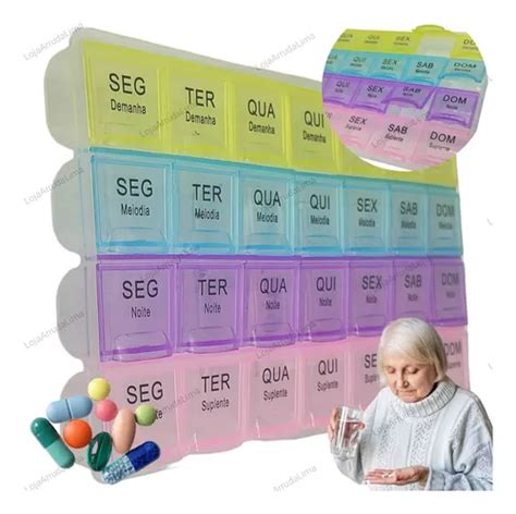 Porta Comprimido Divis Rias Semanal Medicamentos X Dia Mercadolivre