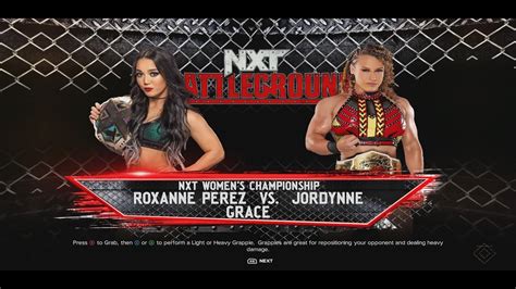 WWE 2K24 NXT Battleground Roxanne Perez C Vs Jordynne Grace YouTube