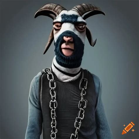 Goat Wearing A Ski Mask And Chain On Craiyon