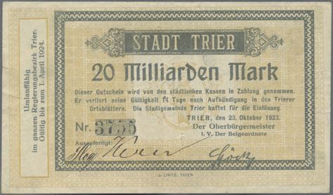 Stamp Auction - Deutschland - Notgeld - Rheinland | Banknoten - 51th ...