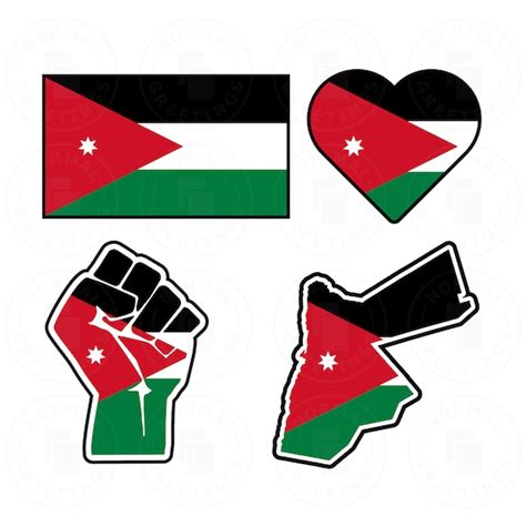 Jordan Flag SVG PNG Bundle Jordanian Flag Cricut Cut Files - Etsy