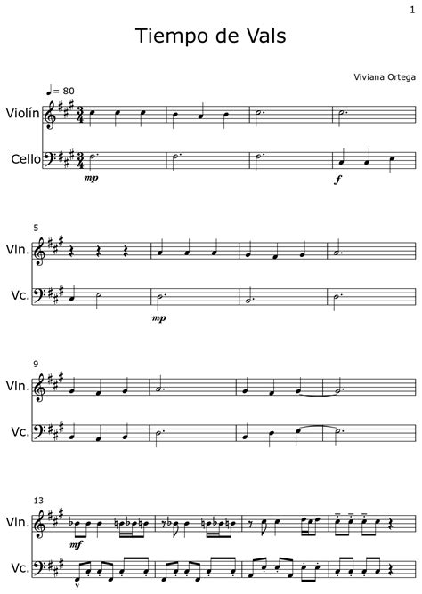 Tiempo De Vals Sheet Music For Violin Cello