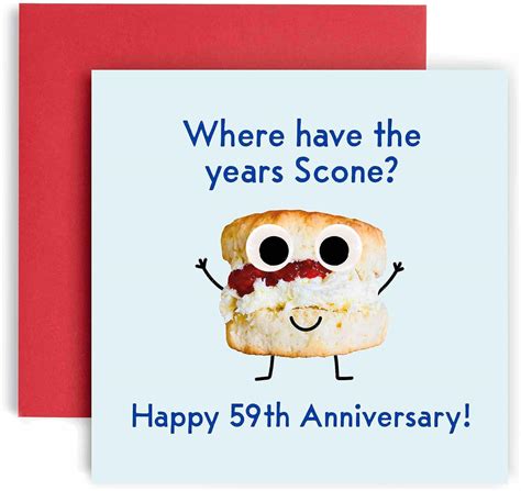 Huxters 59th Anniversary Card Where Have The Years Scone Funny