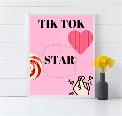 Tik Tok Star Print Tik Tok Wall Art Tik Tok Love Wall Print Etsy