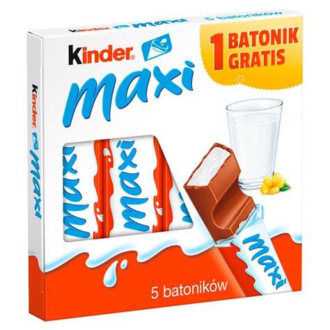 Kinder Maxi Batoniki Z Mlecznej Czekolady Z Nadzieniem Mlecznym X