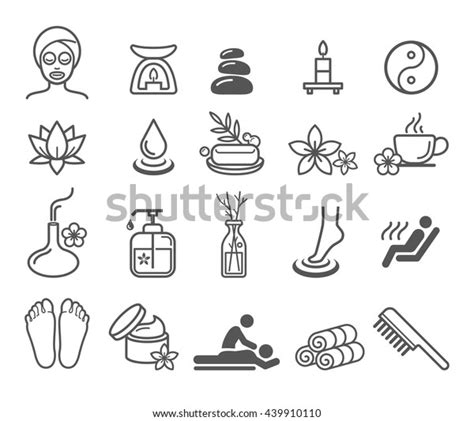 Spa Massage Therapy Cosmetics Icons Vector Stock Vector Royalty Free