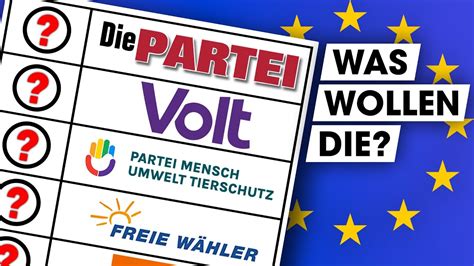 EU Wahl 2024 Wahlprogramme der KLEINPARTEIEN erklärt YouTube