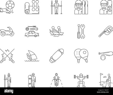 Equipment Rental Services Line Icons Signs Vector Set Outline