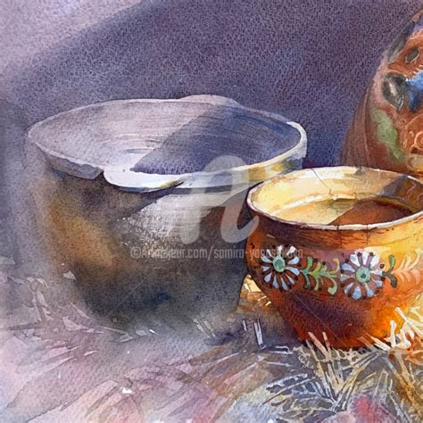 Makitra Ukrainian National Dishes Peinture Par Samira Yanushkova