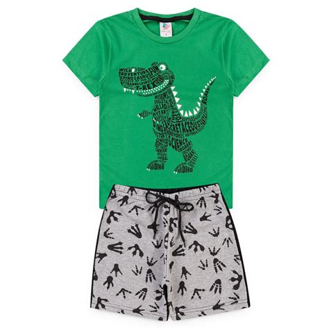 Conjunto roupa infantil menino T REX DINO camiseta Blusa Verão 2020